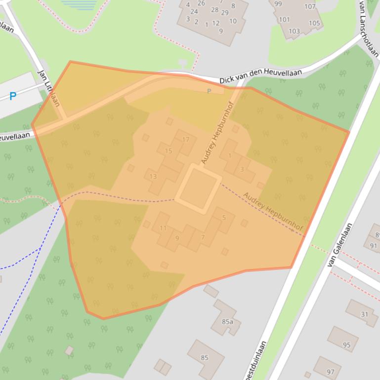 Kaart van postcodegebied 3941XS.