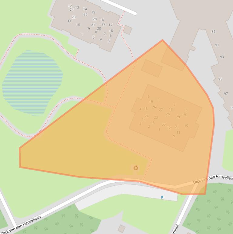 Kaart van postcodegebied 3941XW.