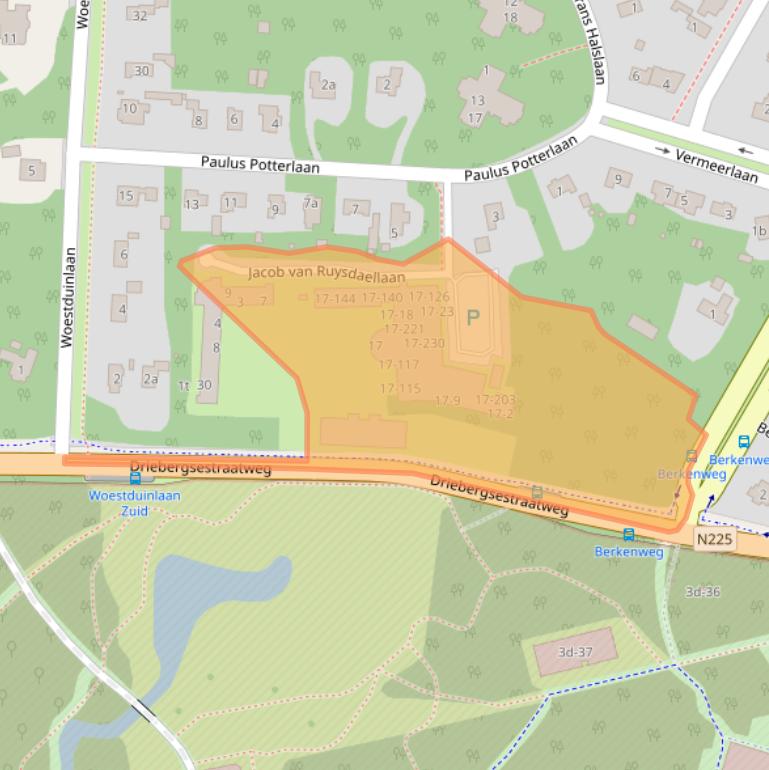 Kaart van postcodegebied 3941ZE.