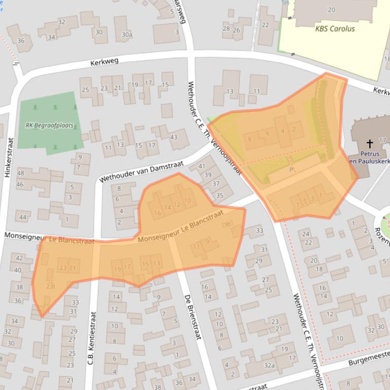 Kaart van postcodegebied 3945BV.