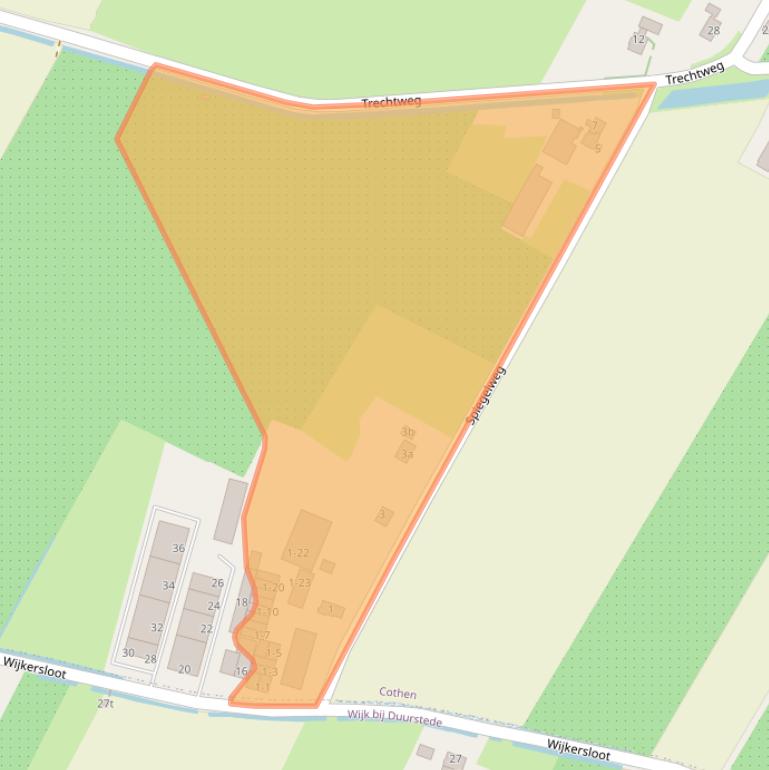 Kaart van postcodegebied 3945LD.