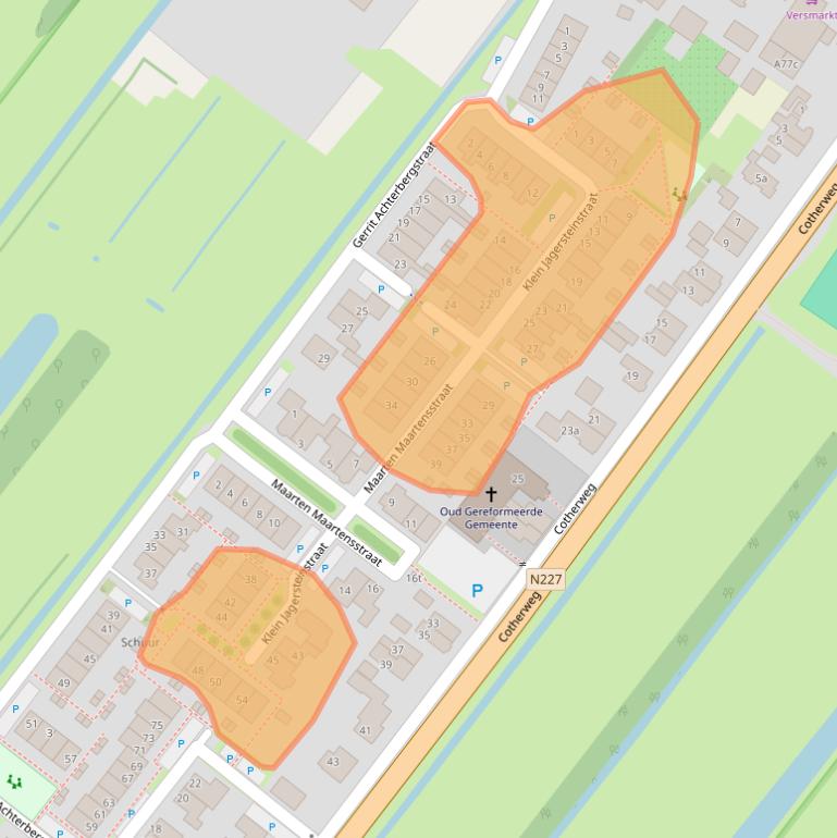 Kaart van postcodegebied 3947MC.