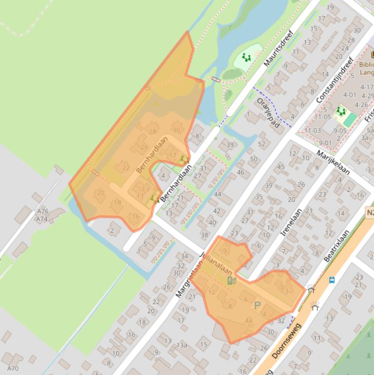 Kaart van postcodegebied 3947MJ.