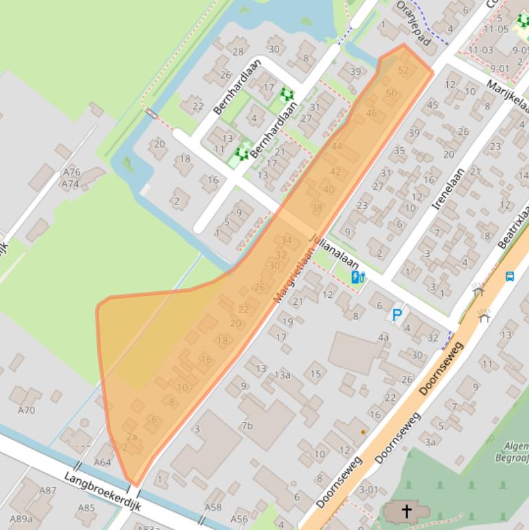 Kaart van postcodegebied 3947MN.