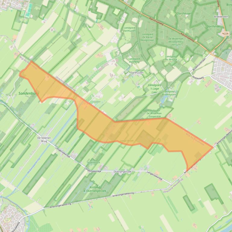 Kaart van postcodegebied 3947NA.