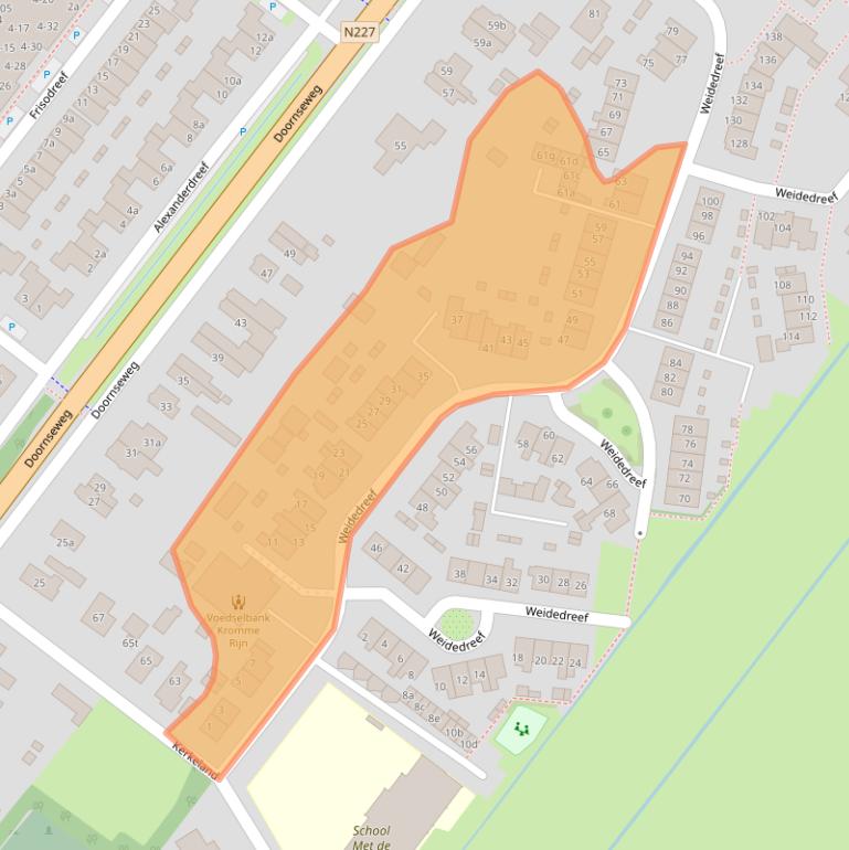 Kaart van postcodegebied 3947NT.