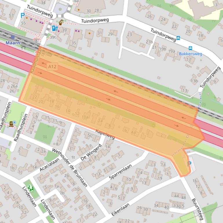 Kaart van postcodegebied 3951AC.