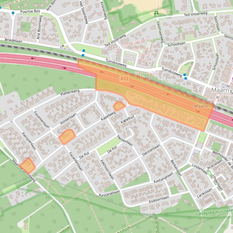 Kaart van postcodegebied 3951AD.