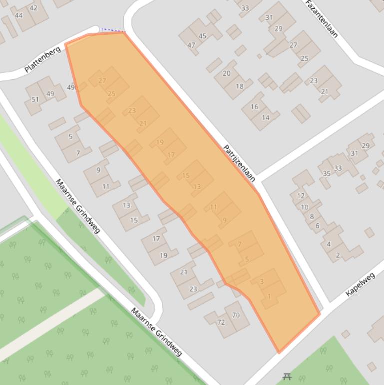 Kaart van postcodegebied 3951AE.