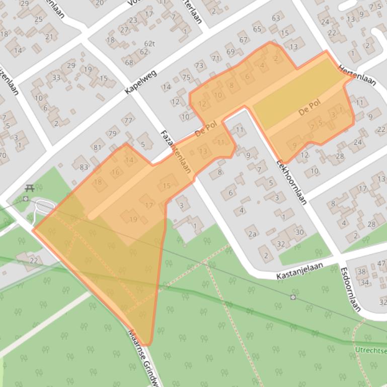 Kaart van postcodegebied 3951AW.