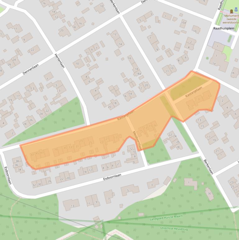 Kaart van postcodegebied 3951AX.