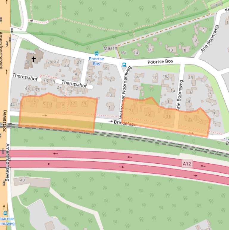 Kaart van postcodegebied 3951BB.