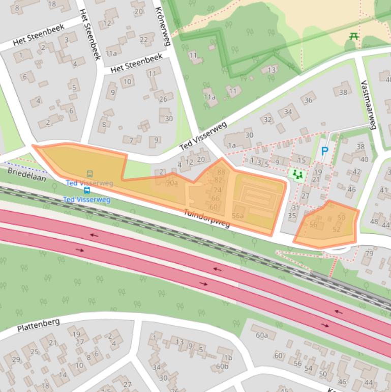 Kaart van postcodegebied 3951BH.