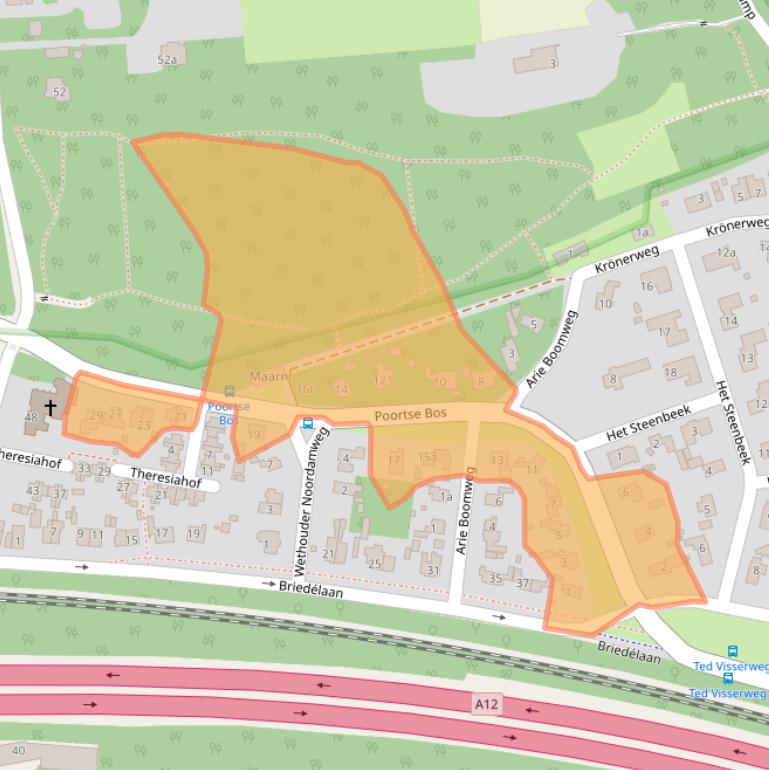 Kaart van postcodegebied 3951BK.