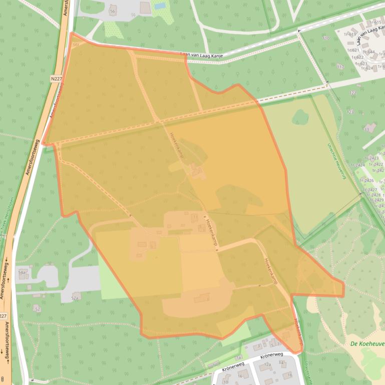 Kaart van postcodegebied 3951BN.