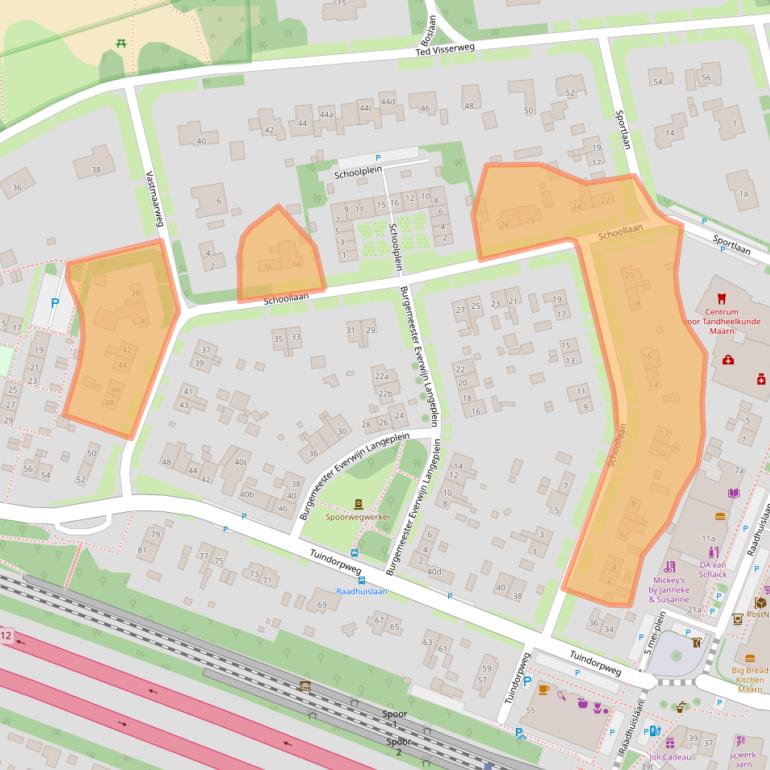 Kaart van postcodegebied 3951BW.