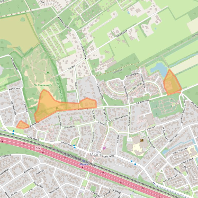 Kaart van postcodegebied 3951CC.
