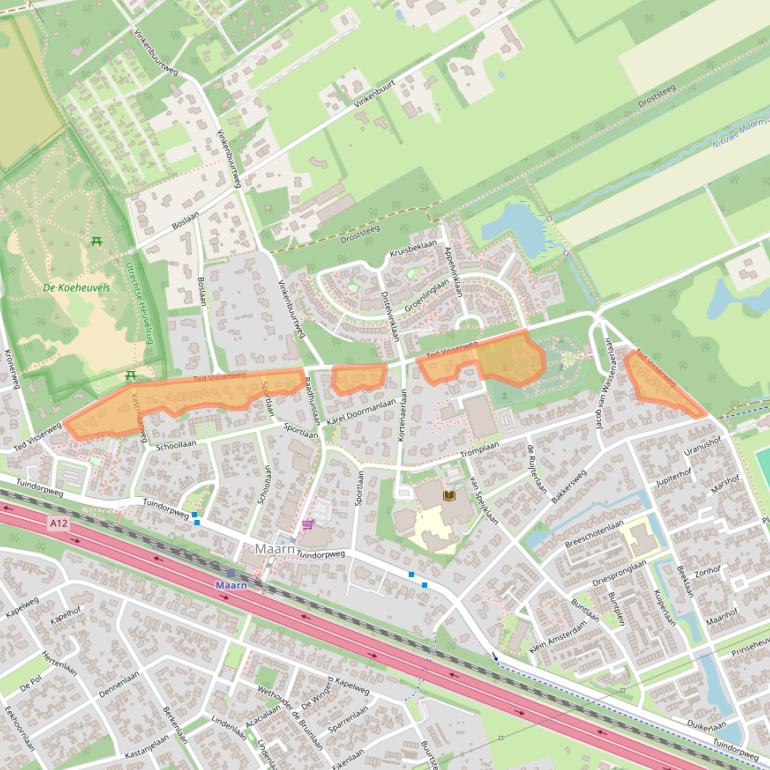 Kaart van postcodegebied 3951CE.