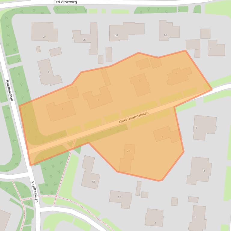 Kaart van postcodegebied 3951CJ.