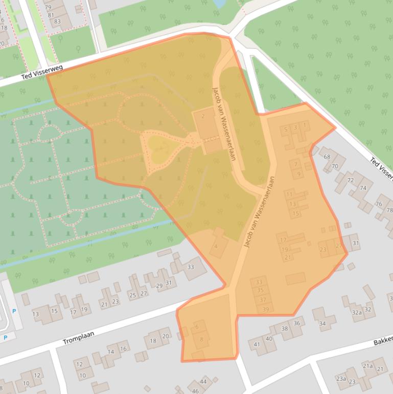 Kaart van postcodegebied 3951CM.