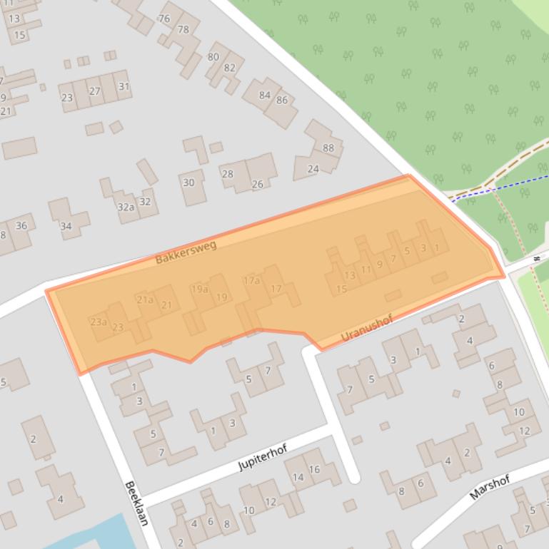 Kaart van postcodegebied 3951CS.