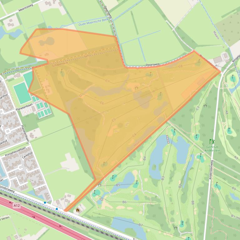 Kaart van postcodegebied 3951CX.