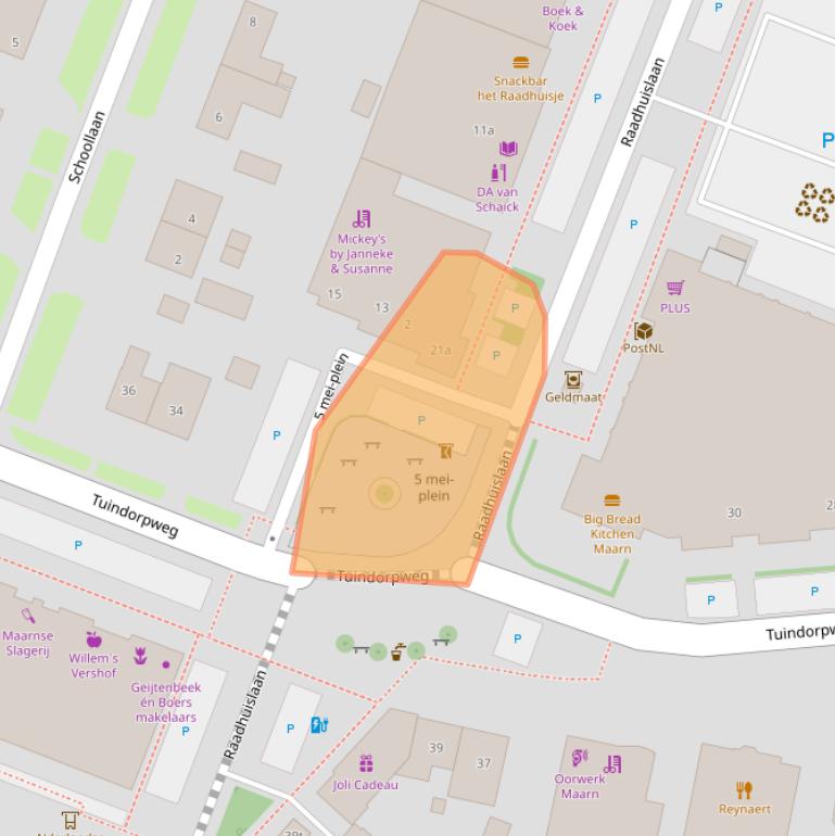 Kaart van postcodegebied 3951DD.