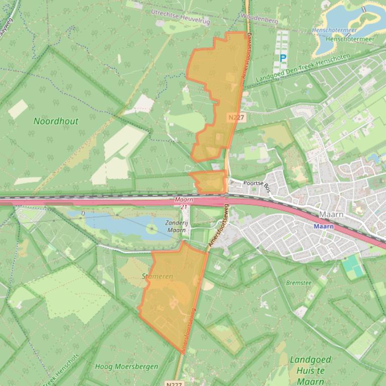 Kaart van postcodegebied 3951LA.