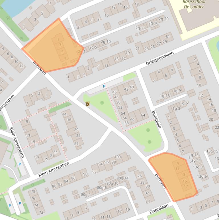 Kaart van postcodegebied 3951VM.