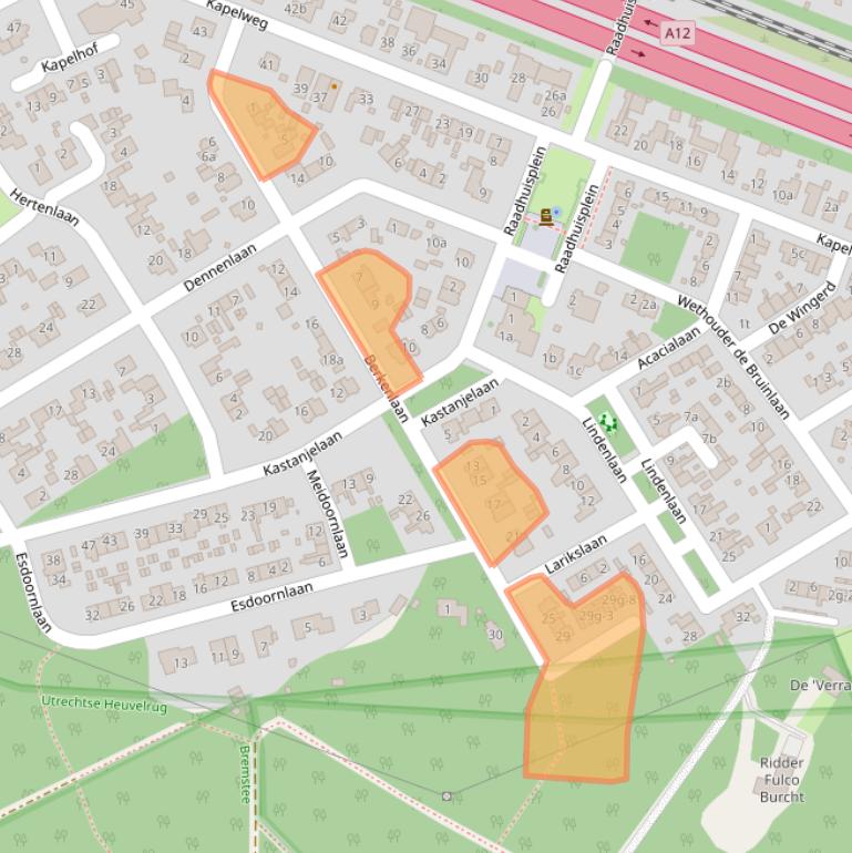 Kaart van postcodegebied 3951XW.
