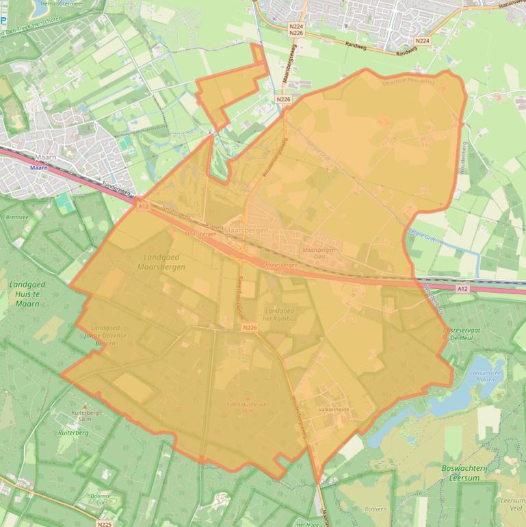 Kaart van postcodegebied 3953.