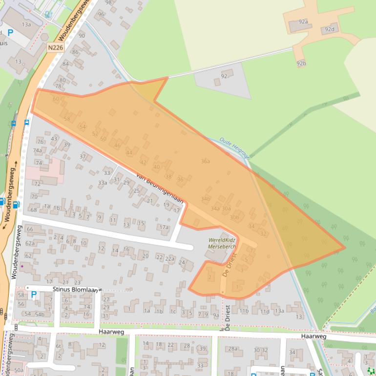 Kaart van postcodegebied 3953BS.