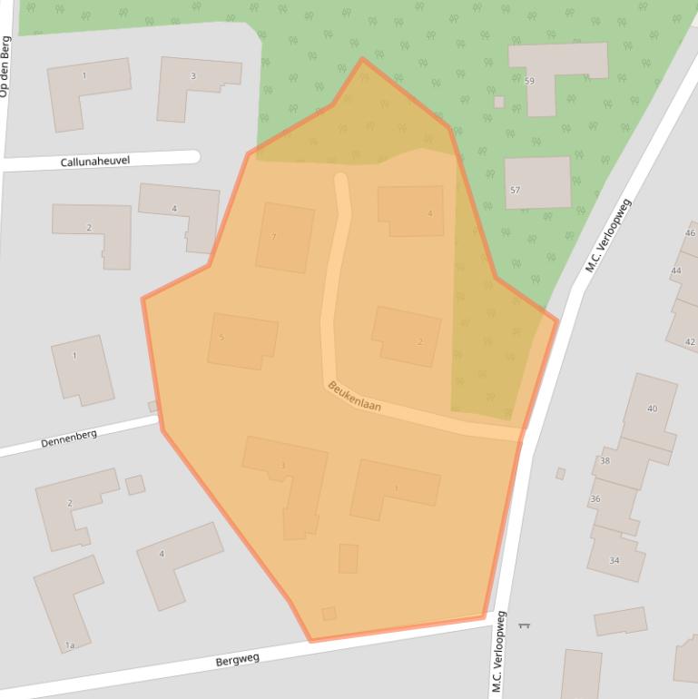 Kaart van postcodegebied 3956BH.