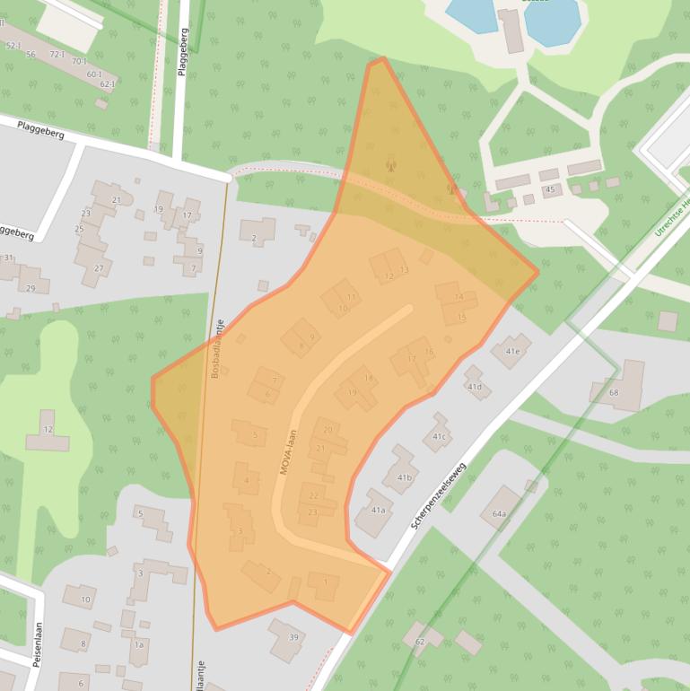 Kaart van postcodegebied 3956BZ.