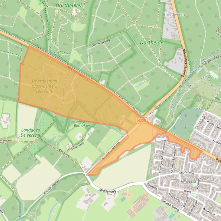 Kaart van postcodegebied 3956CP.