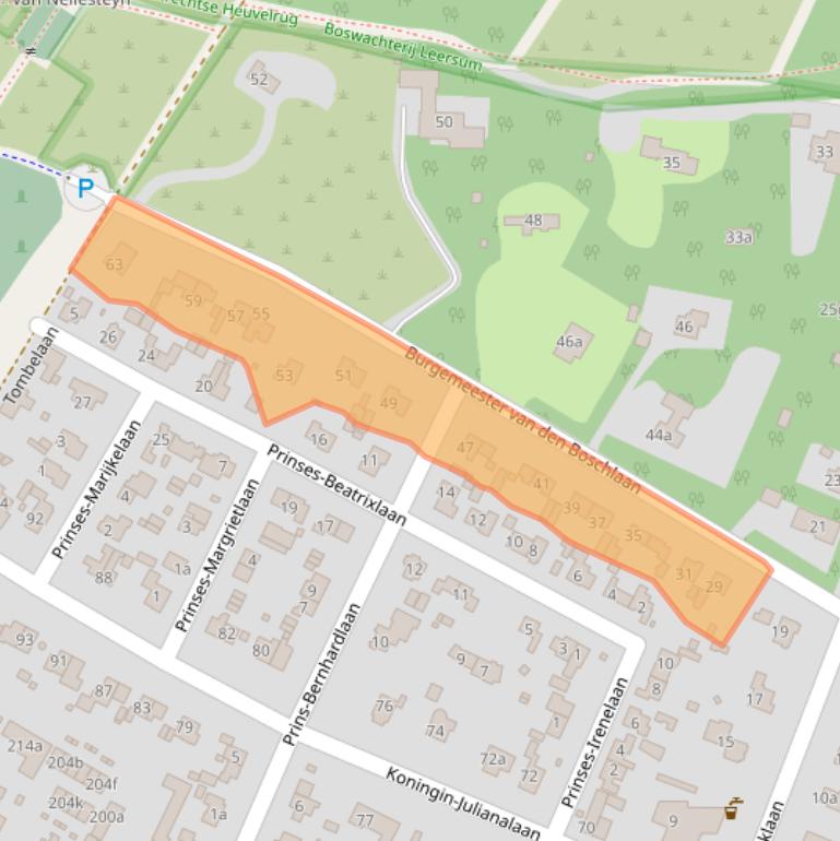 Kaart van postcodegebied 3956DB.