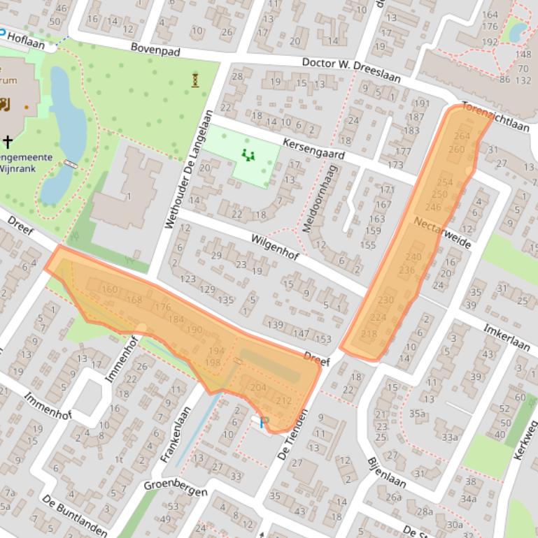 Kaart van postcodegebied 3956EZ.