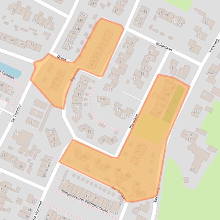 Kaart van postcodegebied 3956GX.