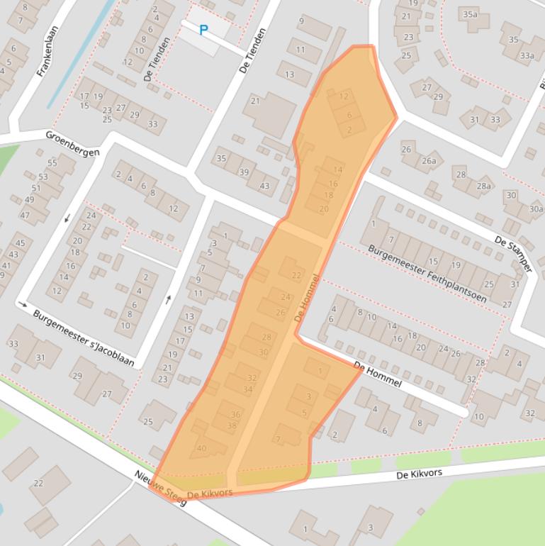 Kaart van postcodegebied 3956HD.