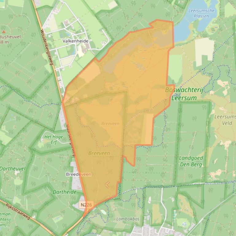 Kaart van postcodegebied 3956KW.