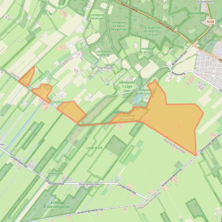 Kaart van postcodegebied 3956MB.