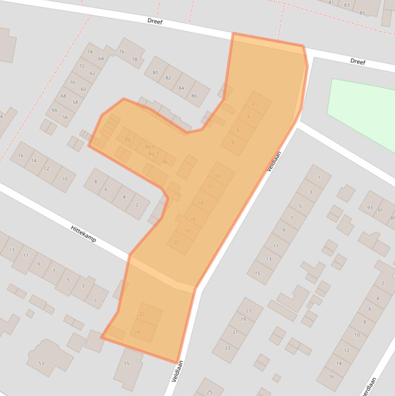 Kaart van postcodegebied 3956RH.