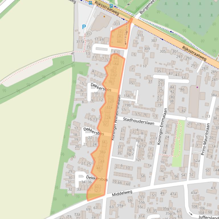 Kaart van postcodegebied 3956TD.