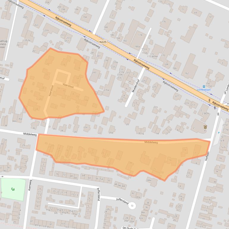 Kaart van postcodegebied 3956TJ.