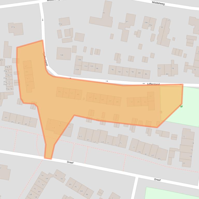 Kaart van postcodegebied 3956TS.