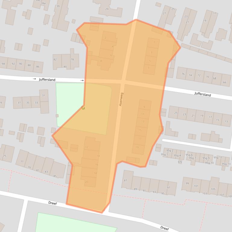 Kaart van postcodegebied 3956TX.