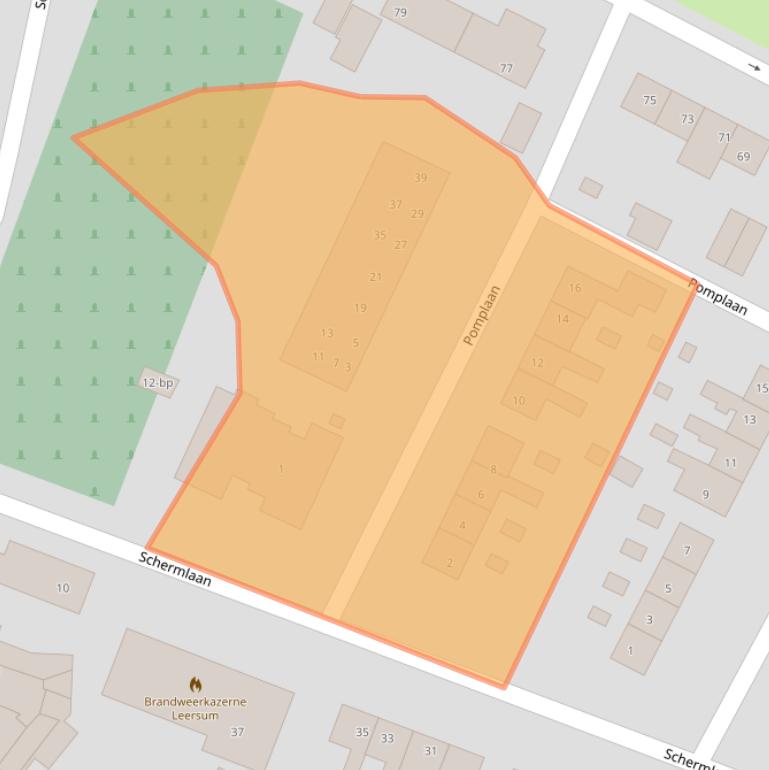 Kaart van postcodegebied 3956VJ.