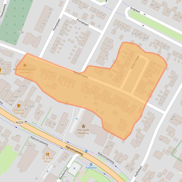Kaart van postcodegebied 3956VK.