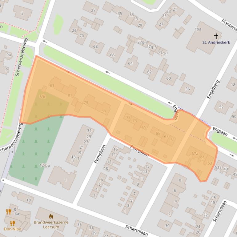 Kaart van postcodegebied 3956VN.