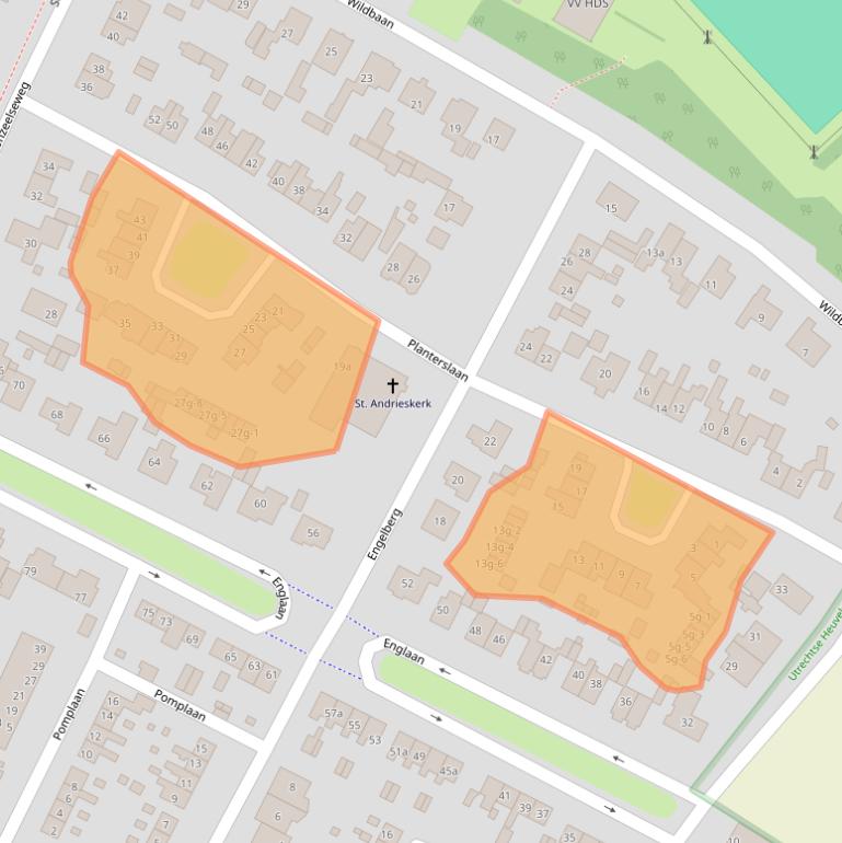 Kaart van postcodegebied 3956VV.